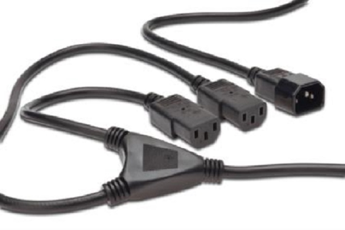 Digitus Napájecí kabel Rozbočovací, C14 - C13 2x, M / F, 1,7m, H05VV-F3G 1.0qmm / 0.75qmm, bl