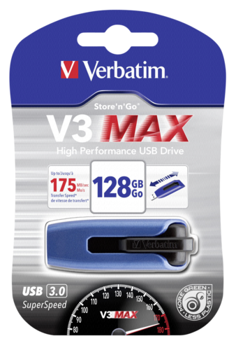 Verbatim Store n Go V3 MAX 128GB 49808 128GB USB Flash 3.0 V3 MAX Store&apos;n&apos;Go modrý Verbatim P-blist
