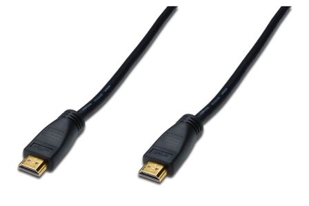 DIGITUS HDMI 3D propojovací kabel s integrovaným zesilovačem,10m, AWG28, 2x stínění, M/M, UL, zlacené konektory, černý