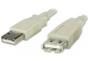 PREMIUMCORD Kabel USB 2.0 A-A 5m, prodlužovací (M/F) šedý