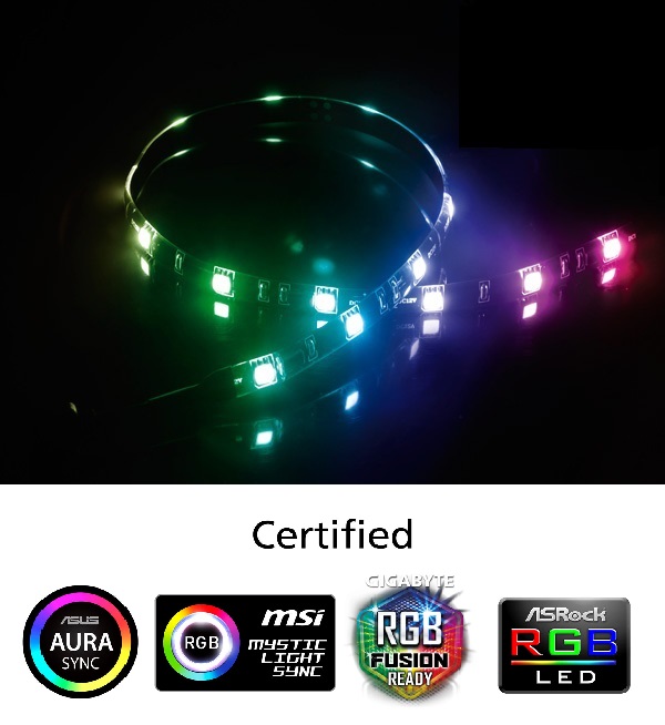 AKASA LED pásek Vegas MB, magnetický, 50cm, RGB 12V