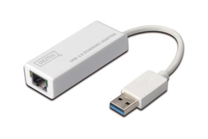 Digitus USB 3.0 adaptér na Gigabit Ethernet , 1x RJ45, USB-A, 10/100/1000Mbps, USB 3.0 XP, Vista, 7, Max OS X, Linux