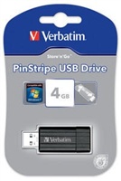 VERBATIM USB Flash Disk Store n Go PinStripe USB 4GB, černý