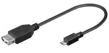 PREMIUMCORD Redukce USB 2.0 A - Micro B OTG, kabel (F/M, On The Go kompatibilní)