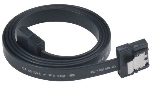 AKASA kabel SATA 3.0, super tenký, se skrytým zámkem, 50cm, černý