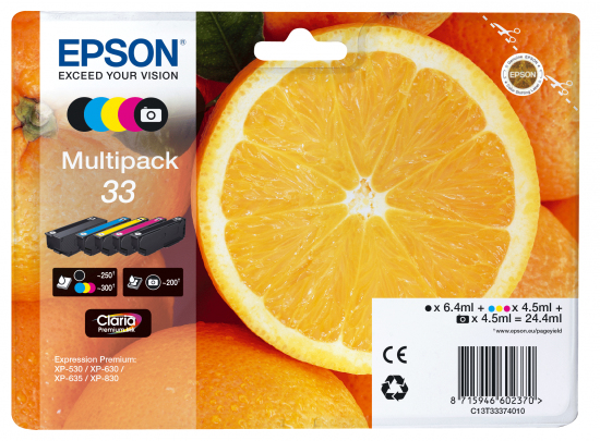 Epson C13T33374011 - originální EPSON Multipack 5-colours 33 Claria Premium Ink