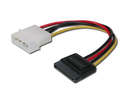 Digitus redukce napájení MOLEX na 1x SATA 15-pin přímý, 15 cm