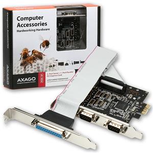 AXAGO, PCEA-SP, PCI express karta, 2x RS232, 1x LPT, Full profile