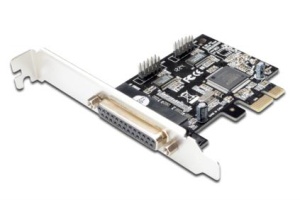 DIGITUS PCIexpress card 2xSeriell DB9 int. 1xParallel-Port DB25 ext. MCS9901 Chipset