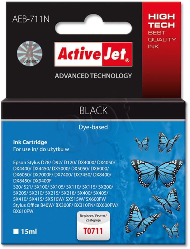 ActiveJet Ink cartridge Eps T0711 D78/DX6000/DX6050 Black - 15 ml AEB-711
