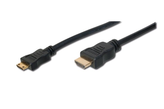 Digitus HDMI 1.3 / 1.2 (C to A) připojovací kabel 2 m, pozl. kontakty, Ultra HD 24p
