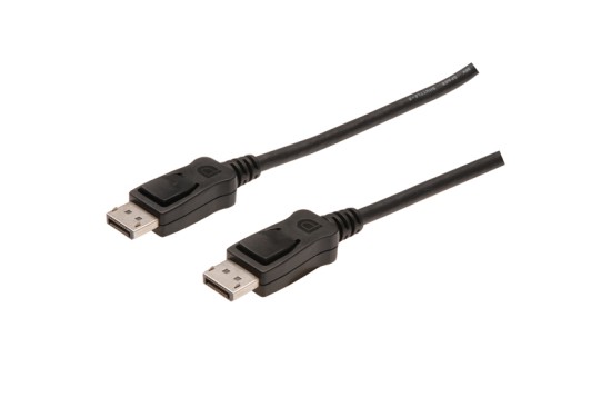 Digitus Připojovací kabel DisplayPort 1.2, DP M/M, 5,0 m, se západkou, Ultra HD 4K, bl
