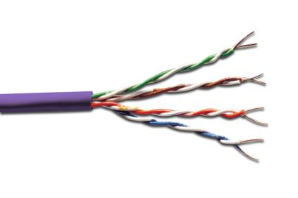Digitus DK-1613-VH-305 CAT 6 U-UTP instalační, drát, měď, LSOH, AWG23, 305m, fialový DIGITUS CAT 6 U-UTP instalační kabel, drát, měď, délka 305 m, Papírový box, LSOH, AWG23, barva fialová