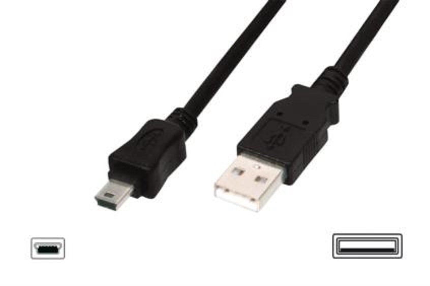 ASSMANN USB 2.0 connection cable type A - mini B (5pin) M/M 3.0m USB 2.0 conform UL bl