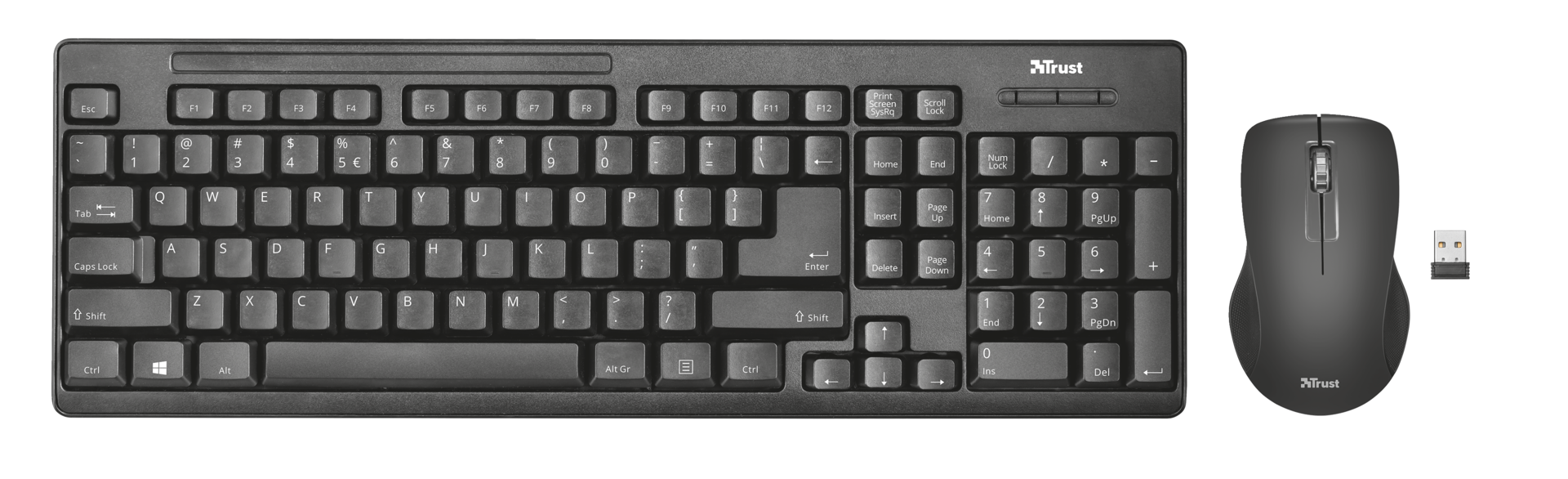 Trust Ziva Wireless Keyboard with mouse 22122 set klavesnice a myš, CZ a SK layout