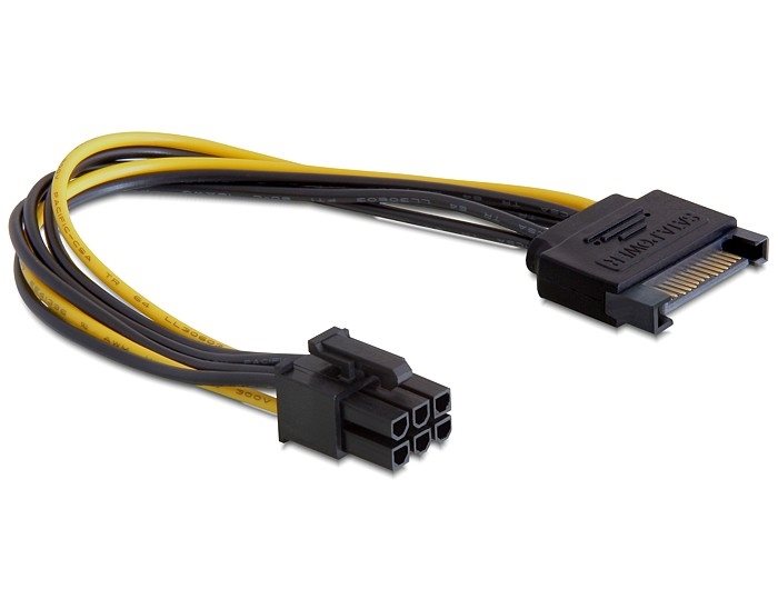 Delock napájecí kabel SATA 15 pin na 6 pin PCI Express