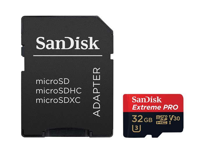 SanDisk Micro SDXC karta 32GB Extreme PRO (100MB/s, Class 10 UHS-I V30) + adaptér