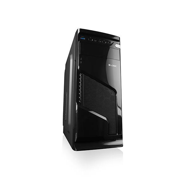LOGIC PC skříň K1 MIDI, 1x USB 3.0, 2x USB 2.0 + audio HD, černá, bez zdroje