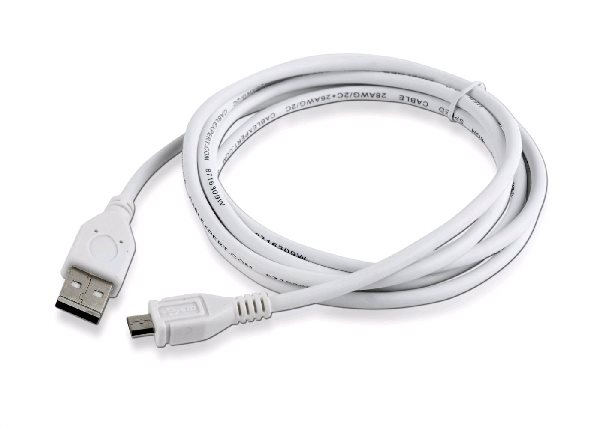 Kabel CABLEXPERT USB A Male/Micro B Male 2.0, 1,8m, White, High Quality