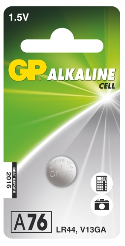 GP alkalická baterie 1,5V LR44 (A76, 11.6 x 5.4 mm) 1ks