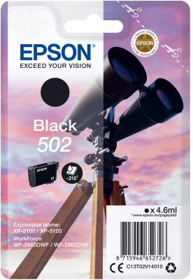 EPSON singlepack,Black 502,Ink,standard