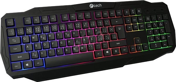 C-Tech Arcus GKB-15 Herní klávesnice CZ/SK, duhové podsvícení, USB