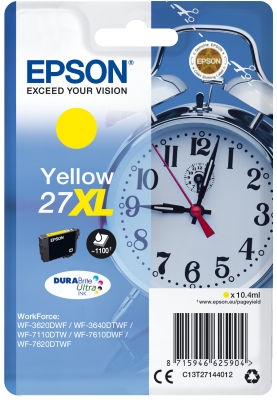 EPSON ink bar Singlepack "Budík" Yellow 27XL DURABrite Ultra Ink