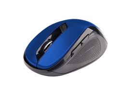 C-Tech WLM-02B myš, černo-modrá, bezdrátová, 1600DPI, 6 tlačítek, USB nano receiver