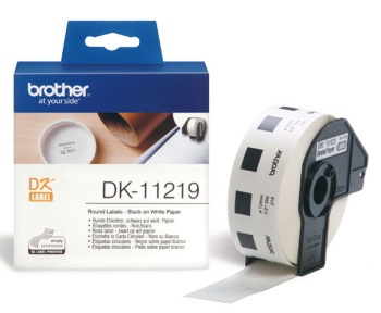 BROTHER Páska Brother DK 11219 (papírové / kulaté, průměr 12 mm -1200ks) (DK11219)
