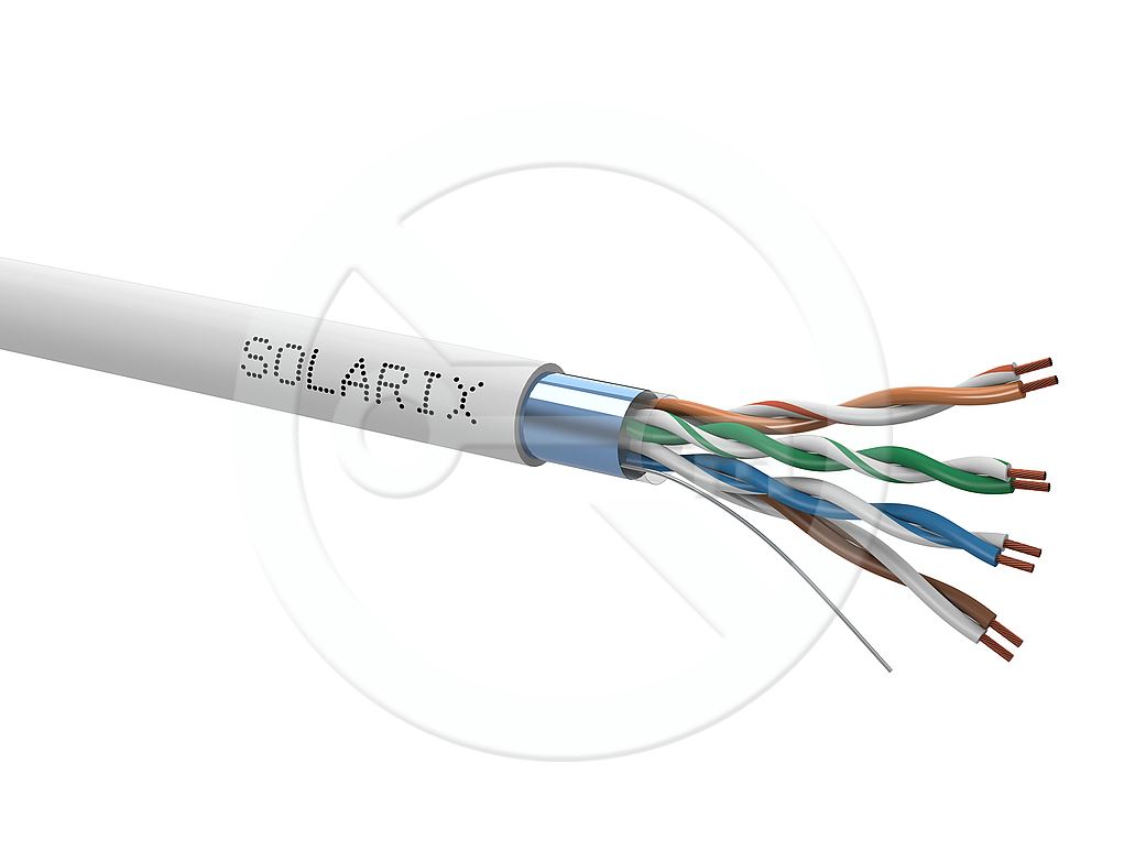SOLARIX kabel licna, CAT5E, FTP PVC, šedý, 305m, box