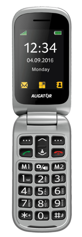 Aligator V650 Senior, černá-stříbrná + nabíjecí stojánek