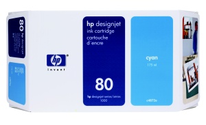 HP 80 Azurová inkoustová kazeta, 350 ml