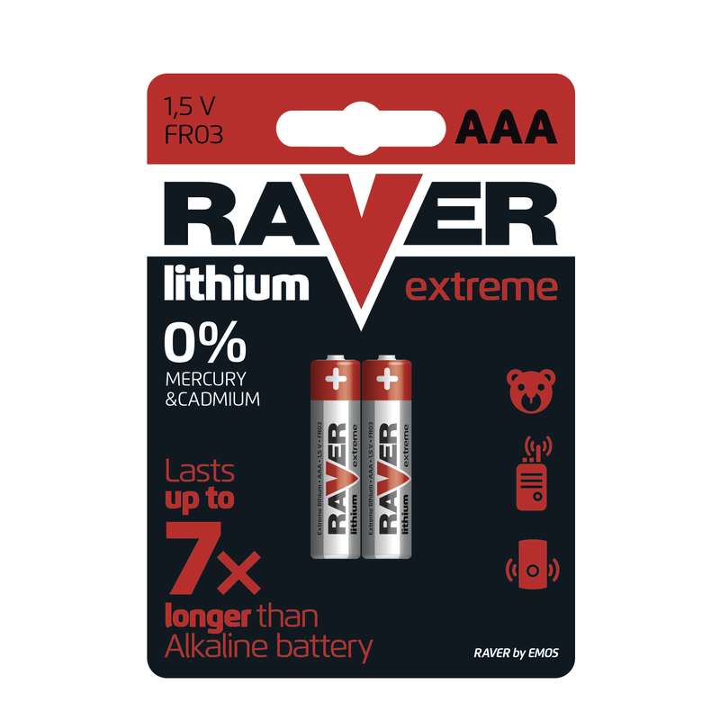 GP lithiová baterie 1,5V RAVER AAA (R03) Extreme 2ks
