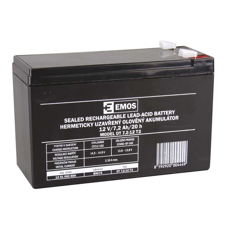 Emos baterie SLA 12V / 7.2 Ah, Faston 4.8 (187)