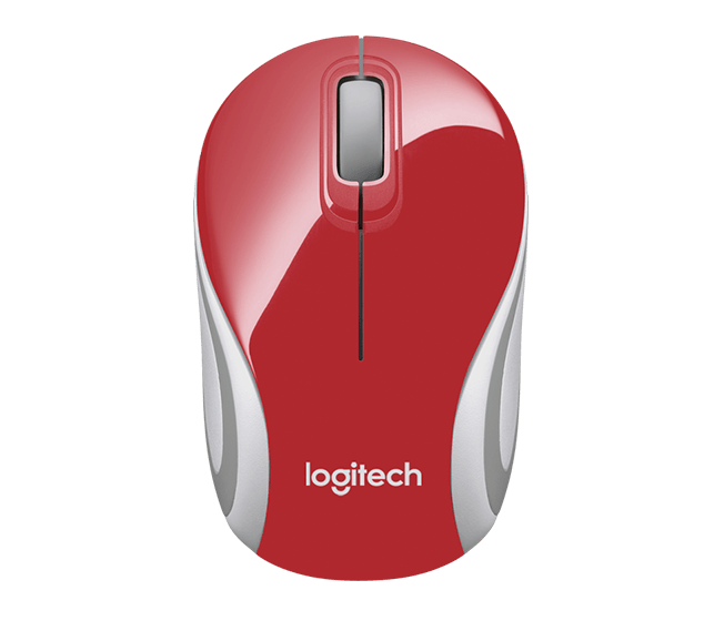 Logitech myš Wireless Mini Mouse M187, optická, 2 tlačítka, červená,1000dpi