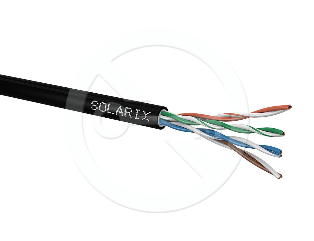 Instalační kabel Solarix CAT5E UTP PE Fca venkovní Gelový 305m/box SXKD-5E-UTP-PEG