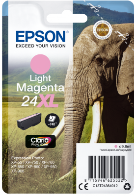 Epson inkoustová náplň/ T2436/ Singlepack 24XL Claria Photo HD Ink/ Světlá Magenta