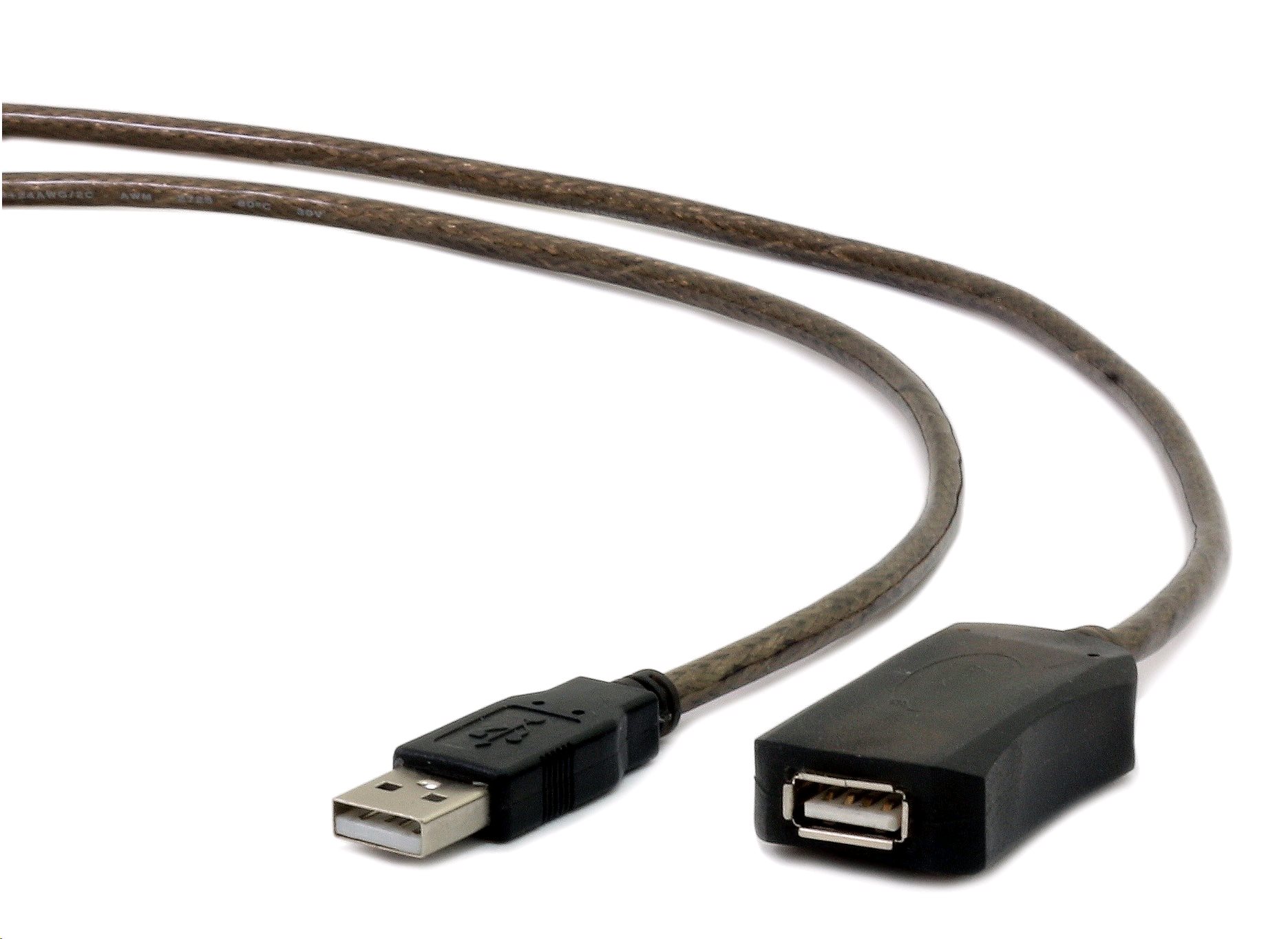Gembird UAE-01-10M USB 2.0 aktivní prodlužka, 10m, černý Gembird aktivní prodlužovací kabel USB 2.0 (M-F), 10 m, černý