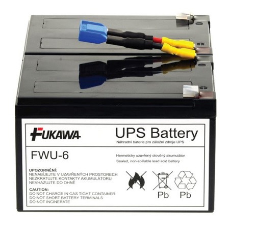 FIAMM FWU-6 12417 FUKAWA olověná baterie FWU6 do UPS APC/ náhradní baterie za RBC6/ 24V/ 12Ah/ životnost 5 let
