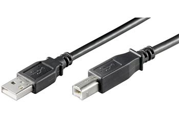 PREMIUMCORD Kabel USB 2.0 A-B propojovací 1m - zahnutý B konektor 90°