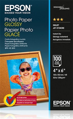 EPSON Photo Paper Glossy 10x15cm, 100 listů, 200g/m2
