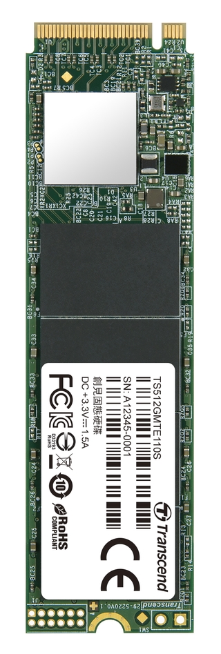 TRANSCEND SSD 110S 512GB, M.2 2280, PCIe Gen3x4, 3D TLC, DRAM-less