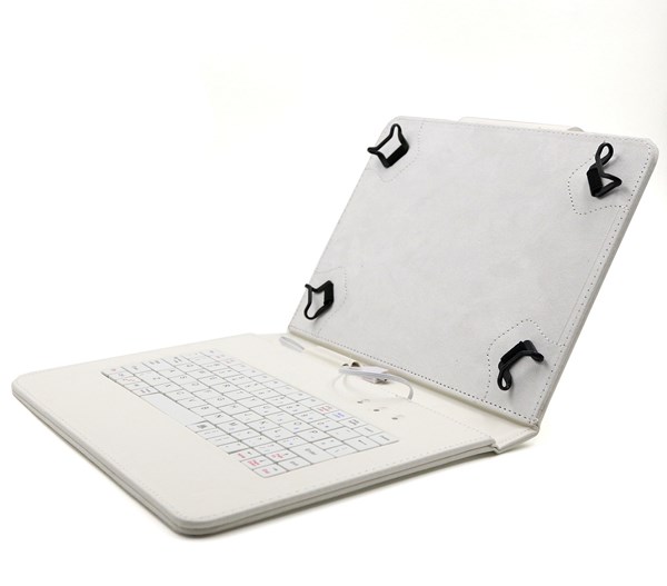 C-TECH PROTECT pouzdro univerzální s klávesnicí pro 9,7"-10,1" tablety, FlexGrip, NUTKC-04, bílé