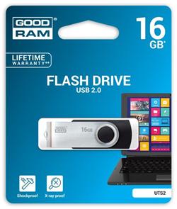GOODRAM Flash Disk 16GB UTS2, USB 2.0, černá