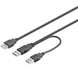 PREMIUMCORD Kabel USB 2.0 napájecí Y kabel A/M + A/M -- A/F 0.4m + 0.5m