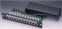 XtendLan PP0-12C6S-LSA-HG XtendLan Patch panel 10", 1U / 12 portů, CAT6, stíněný, LSA, vodorovné umístění konektorů, zemnič, černá barva