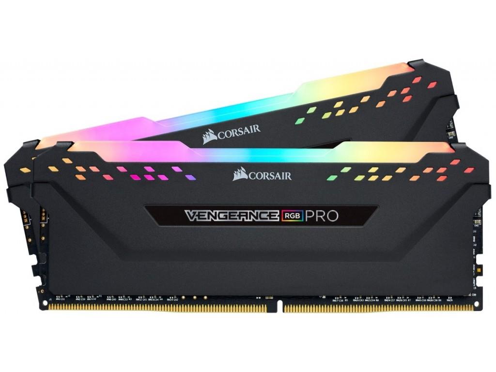 CORSAIR 16GB RAMKit 2x8GB DDR4 2666MHz 2x288DIMM Unbuffered 16-18-18-35 Vengeance RGB Pro Black Heat Spreader RGB LED 1.35V XMP2.0