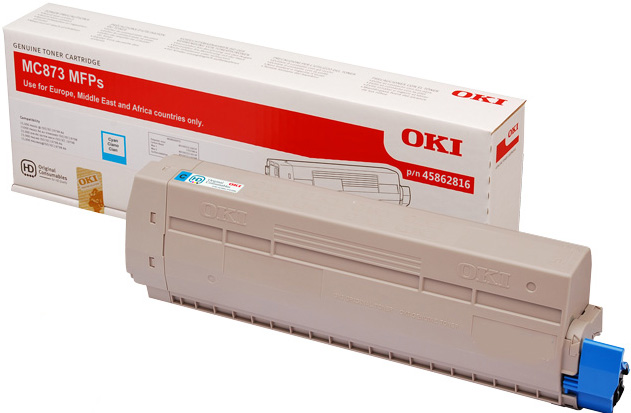 OKI 45862816 - originální OKI Cyan toner do MC873 (10.000 stránek)