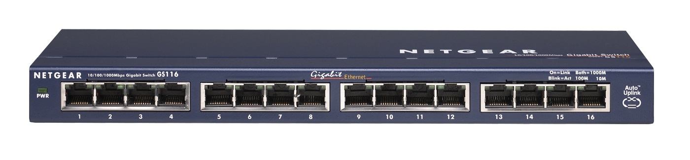 Netgear GS116GE Netgear 16-Port Gbit Ethernet Unmanaged Switch