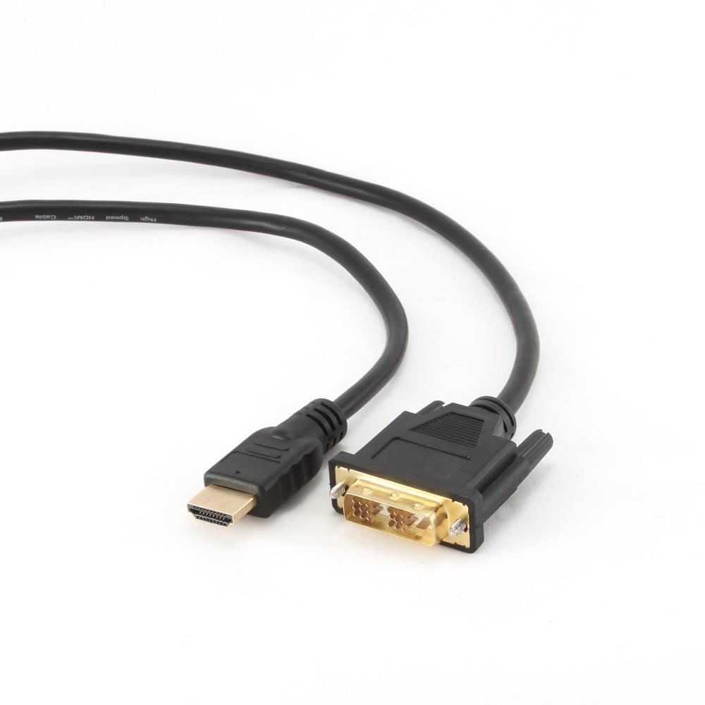 GEMBIRD Kabel HDMI - DVI 1,8m (M/M, DVI-D, Single Link, zlacené kontakty, stíněný)
